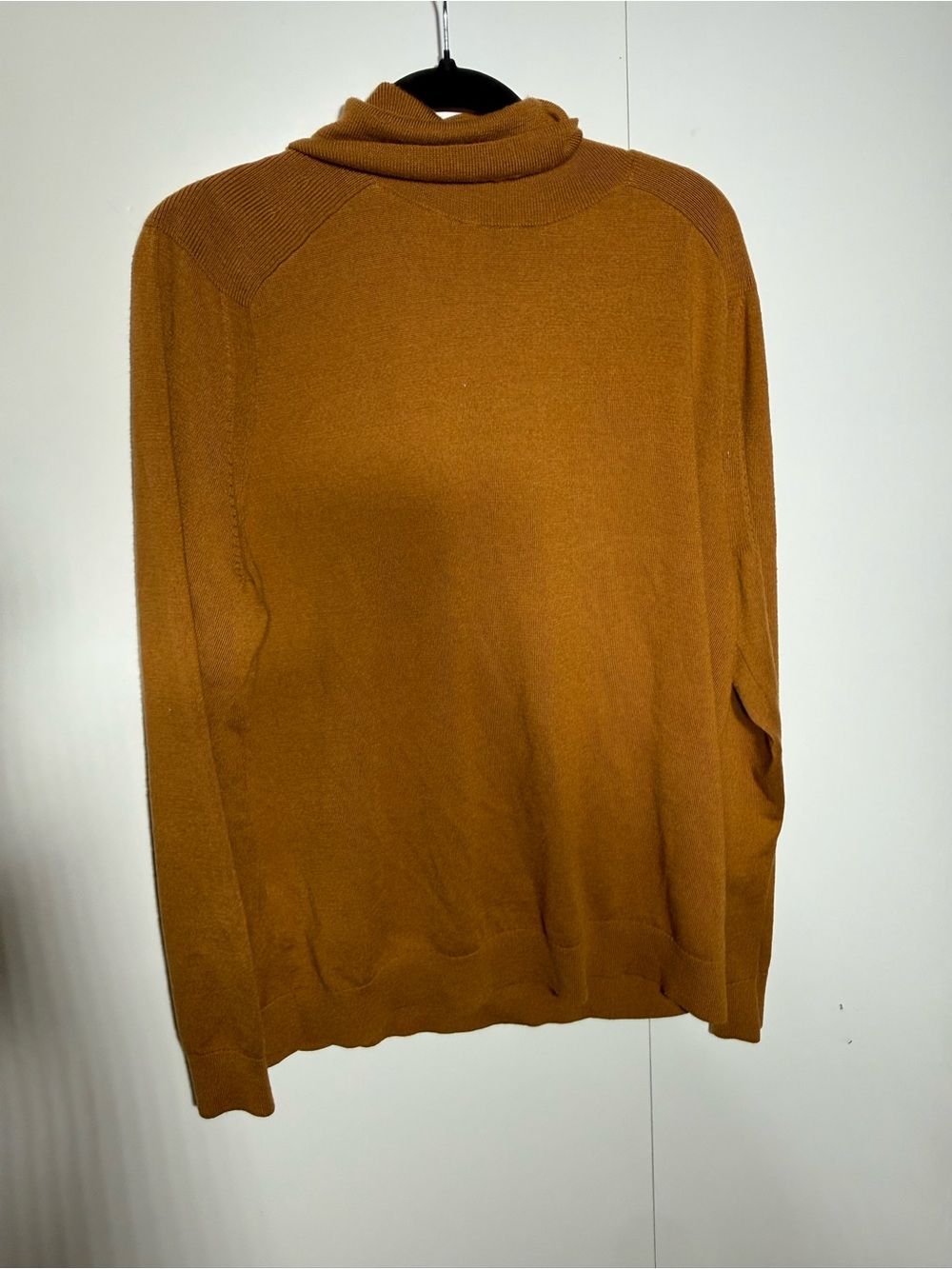 Express Women's Cowl Neck Sweater in Mustard Brown